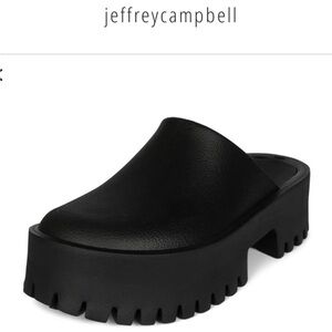 Jeffrey Campbell Black Chunky Platform Mules – Size 9 – Block Heel Slip-On